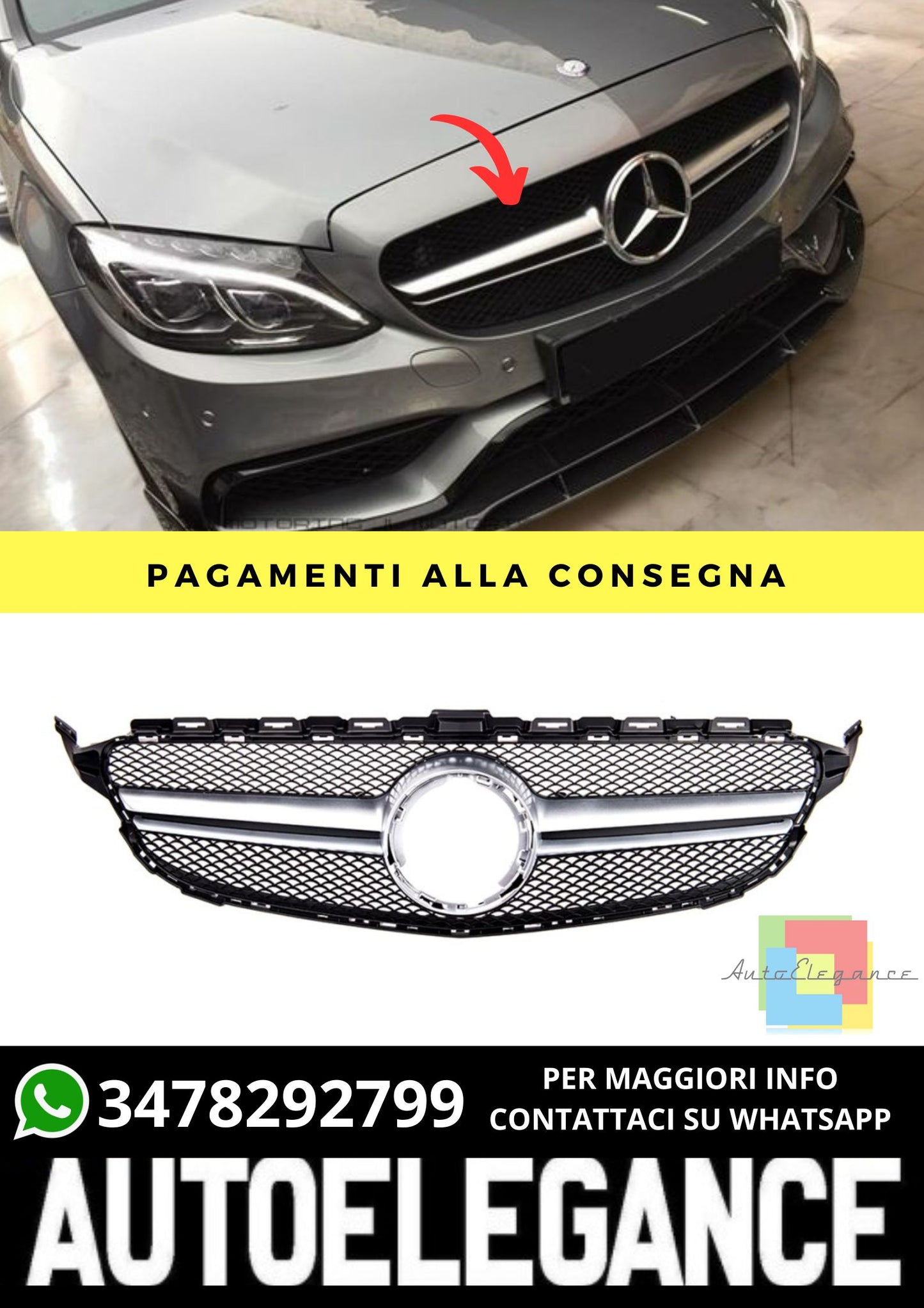 Griglia adatto per Mercedes C-Class W205 2018-2021