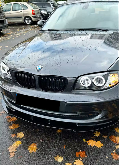 💫ART.8613 Splitter Anteriore Nero Lucido Per BMW Serie 1 E81 E82 E87 E88 07-11 💫