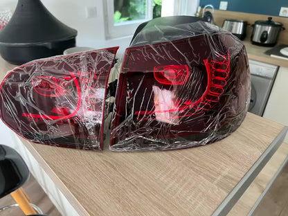 💫ART.8294 Fanali Posteriori rosso trasparente / fumatore / fumatore rosso per VW Golf 6💫