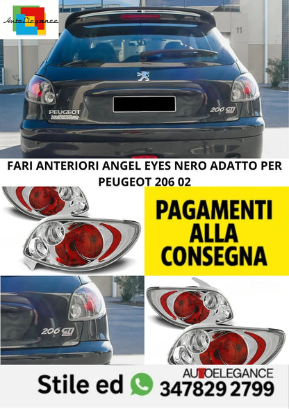 ⭐FARI POSTERIORI CROMATO ADATTO PER PEUGEOT 206 02⭐