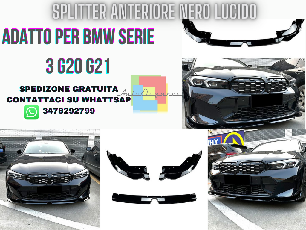 SPLITTER ANTERIORE BMW Serie 3 G20 G21 LCI dal 07/2022 con pacchetto M-Sport