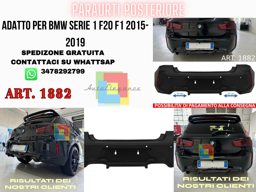 REAR BUMPER suitable for BMW 1 SERIES F20 F1 2015-2019 M2 LOOK 