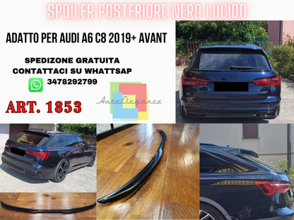 SPOILER ADATTO PER AUDI A6 C8 2019+ AVANT NERO LUCIDO ALA BAGAGLIAIO