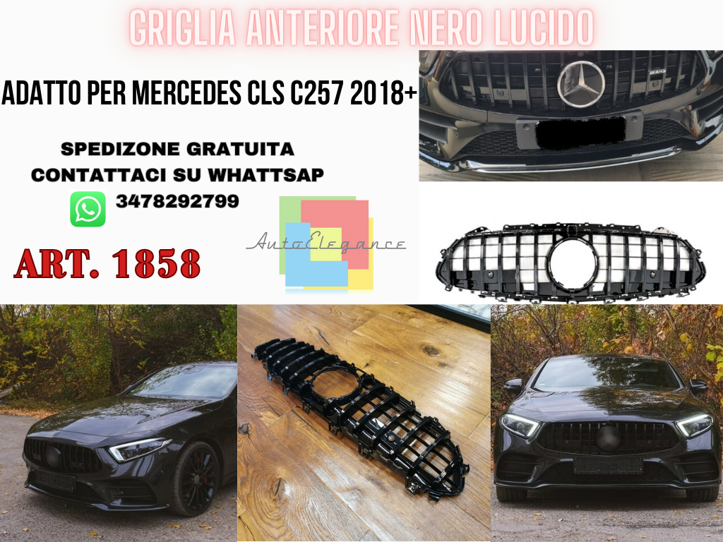 💫GRIGLIA ADATTO PER 🔝MERCEDES CLS C257 2018+ 💫AMG LOOK GT NERO LUDICO🔝