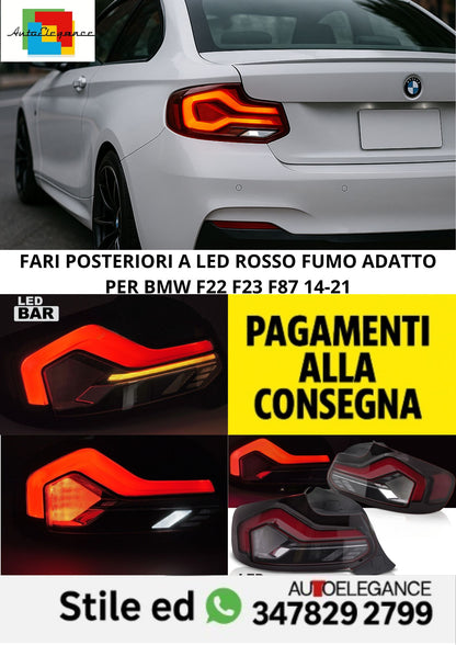⭐FARI POSTERIORI A LED ROSSO FUMO ADATTO PER BMW F22 F23 F87 14-21⭐