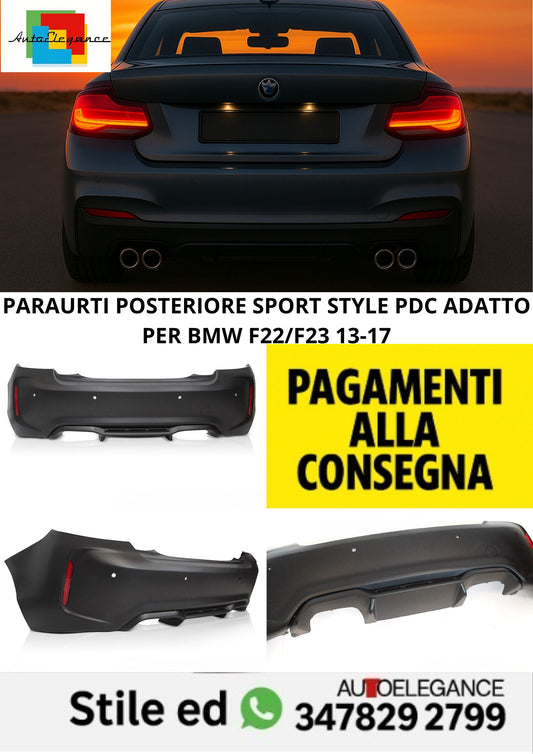 ⭐PARAURTI POSTERIORE SPORT STYLE PDC ADATTO PER BMW F22/F23 13-17⭐