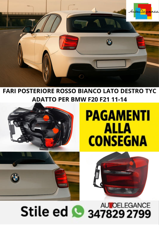 🤩FARI POSTERIORE ROSSO BIANCO LATO DESTRO TYC ADATTO PER BMW F20 F21 11-14🤩