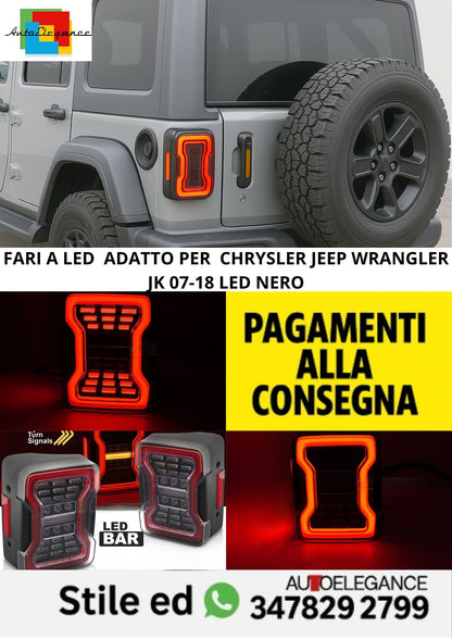 🤩FARI A LED ADATTO PER CHRYSLER JEEP WRANGLER JK 07-18 LED NERO🤩