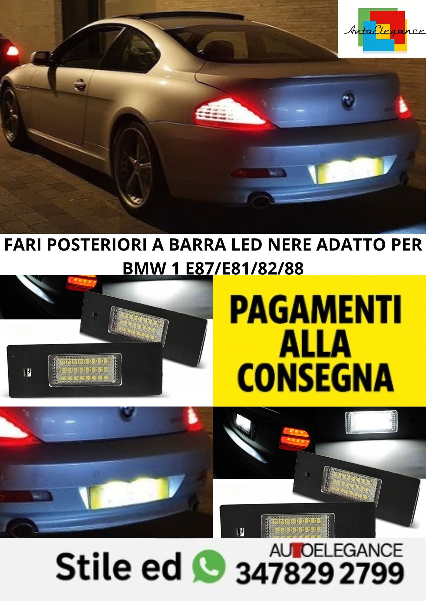 🤩FARI TARGA A LED ADATTI PER BMW E63/E64/E81/E87/Z4/MINI🤩