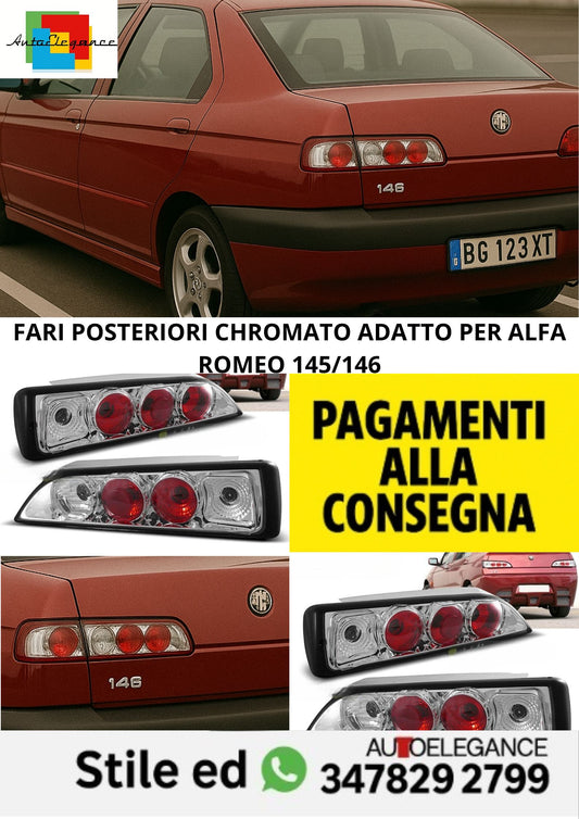 🤩FARI POSTERIORI CHROMATO ADATTO PER ALFA ROMEO 145/146🤩