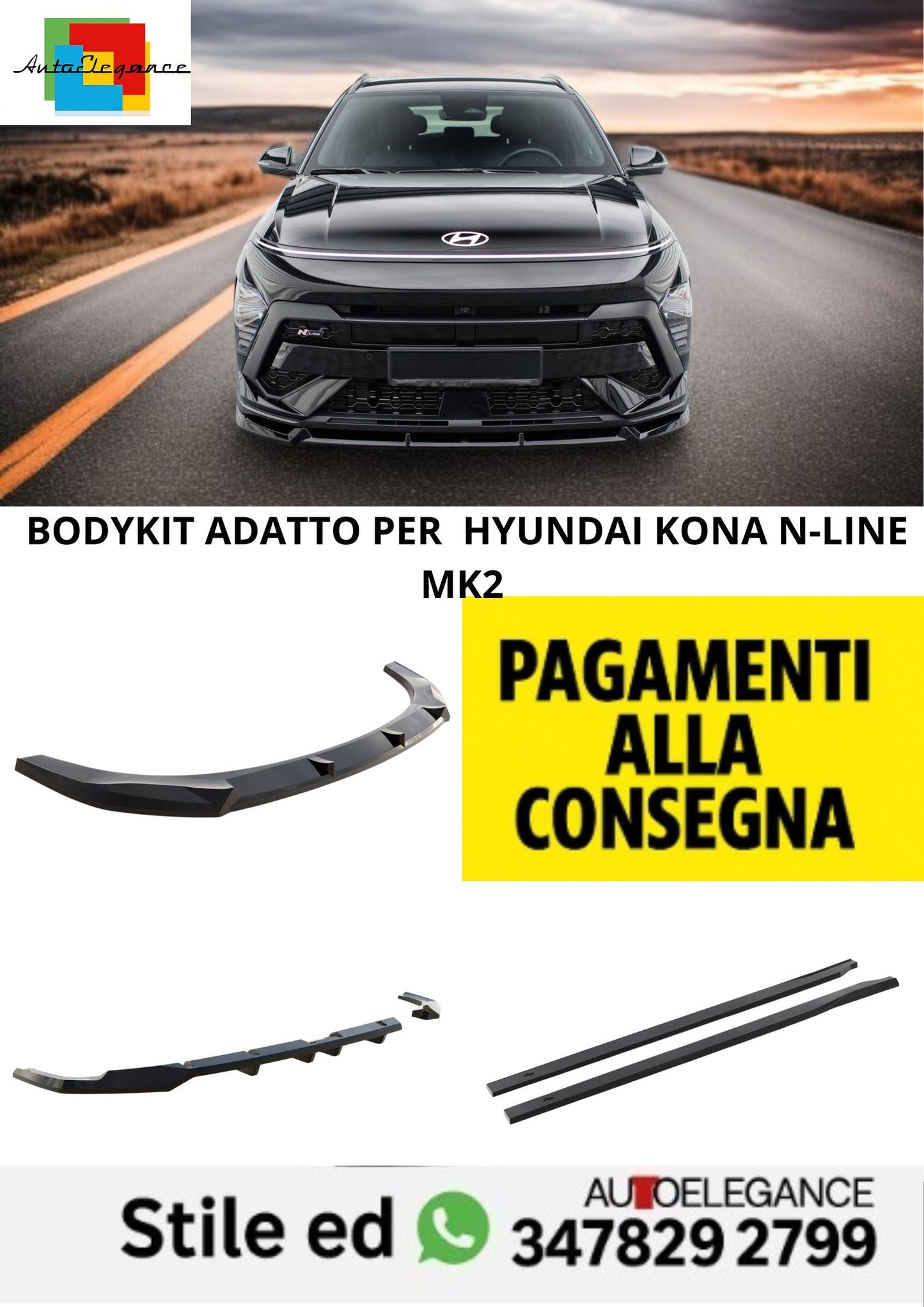 😍Bodykit  Adatto Per  Hyundai Kona N-Line Mk2😍