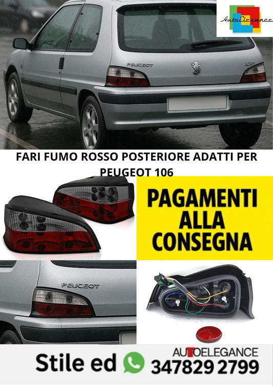 🤩FARI FUMO ROSSO POSTERIORE ADATTI PER PEUGEOT 106🤩