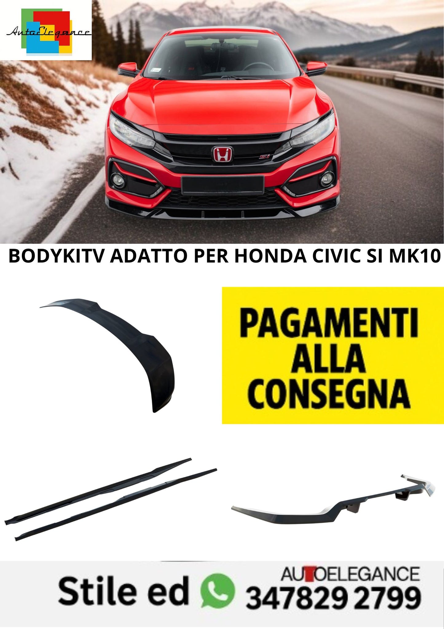😍Bodykit  Adatto Per Honda Civic SI Mk10😍