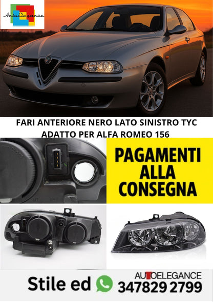 ⭐FARI ANTERIORE NERO LATO SINISTRO TYC ADATTO PER ALFA ROMEO 156 03-06⭐