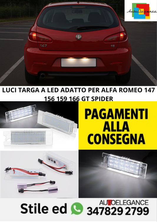 🤩LUCI TARGA A LED ADATTO PER ALFA ROMEO 147 156 159 166 GT SPIDER🤩