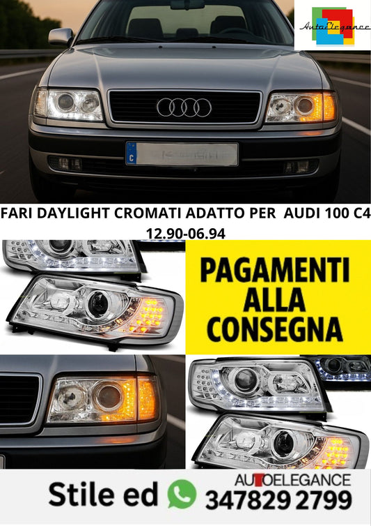 🤩FARI DAYLIGHT CROMATI ADATTO PER  AUDI 100 C4 12.90-06.94🤩