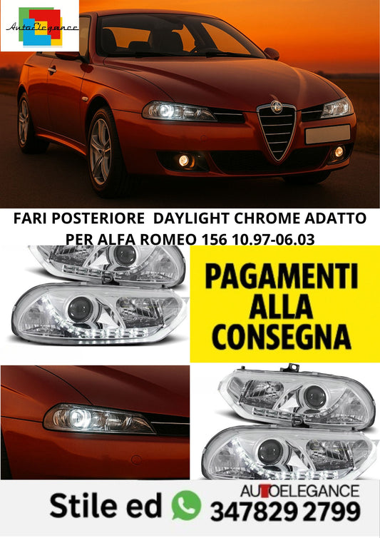 ⭐FARI POSTERIORE  DAYLIGHT CHROME ADATTO PER ALFA ROMEO 156 10.97-06.03⭐