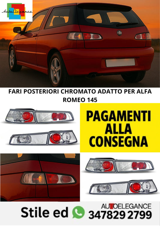 🤩FARI POSTERIORI CHROME ADATTO PER ALFA ROMEO 145🤩