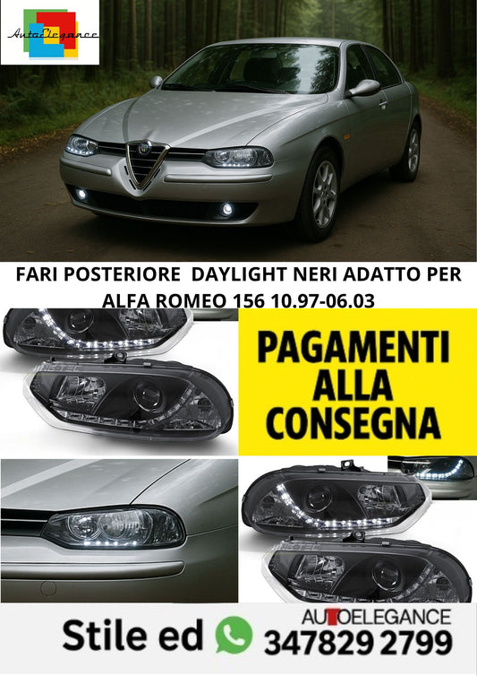 ⭐FARI POSTERIORE  DAYLIGHT NERI ADATTO PER ALFA ROMEO 156 10.97-06.03⭐