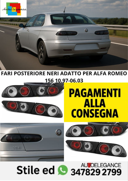 ⭐FARI POSTERIORE NERI ADATTO PER ALFA ROMEO 156 10.97-06.03⭐