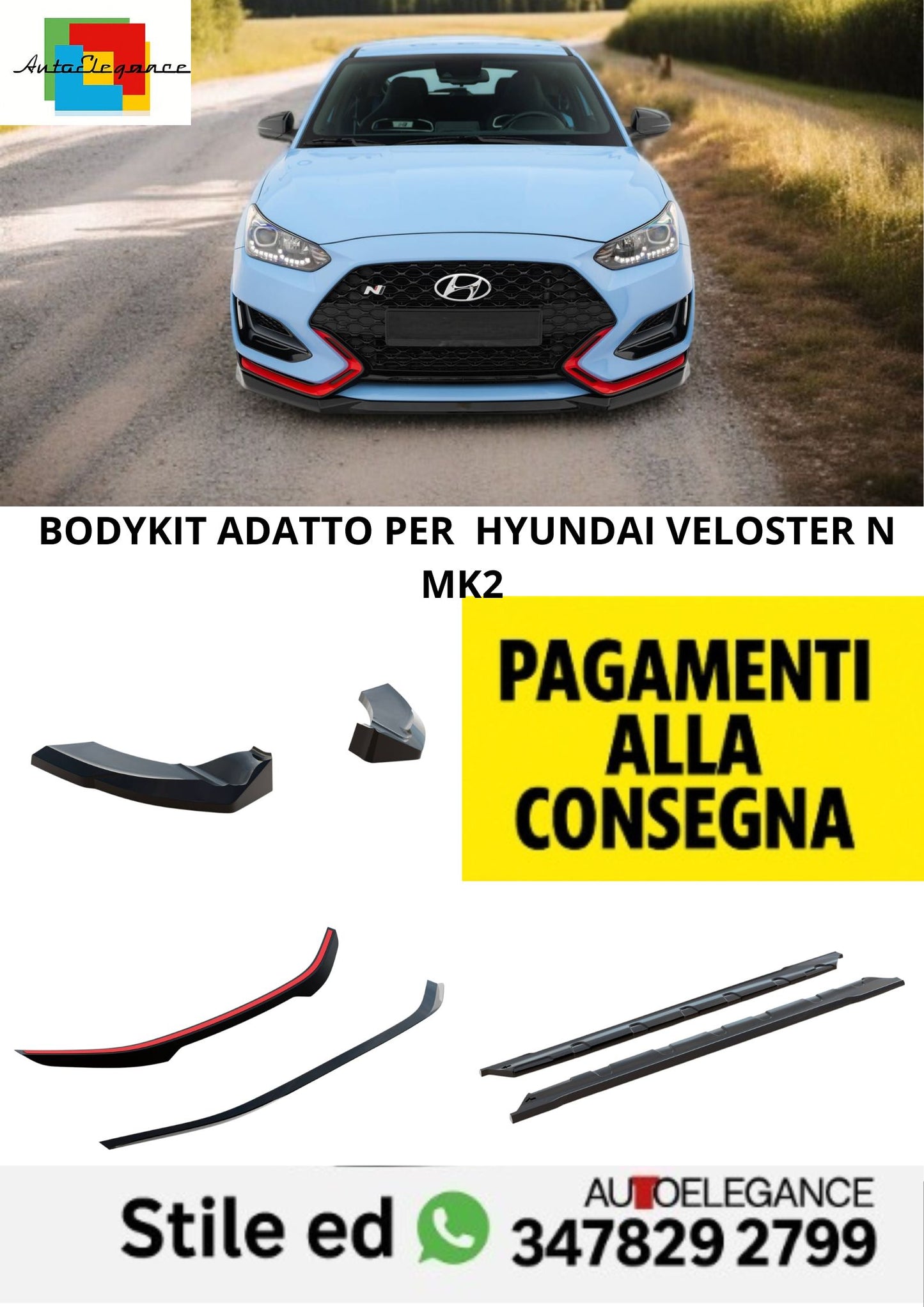 🤩Bodykit  Adatto Per Hyundai Veloster N Mk2🤩