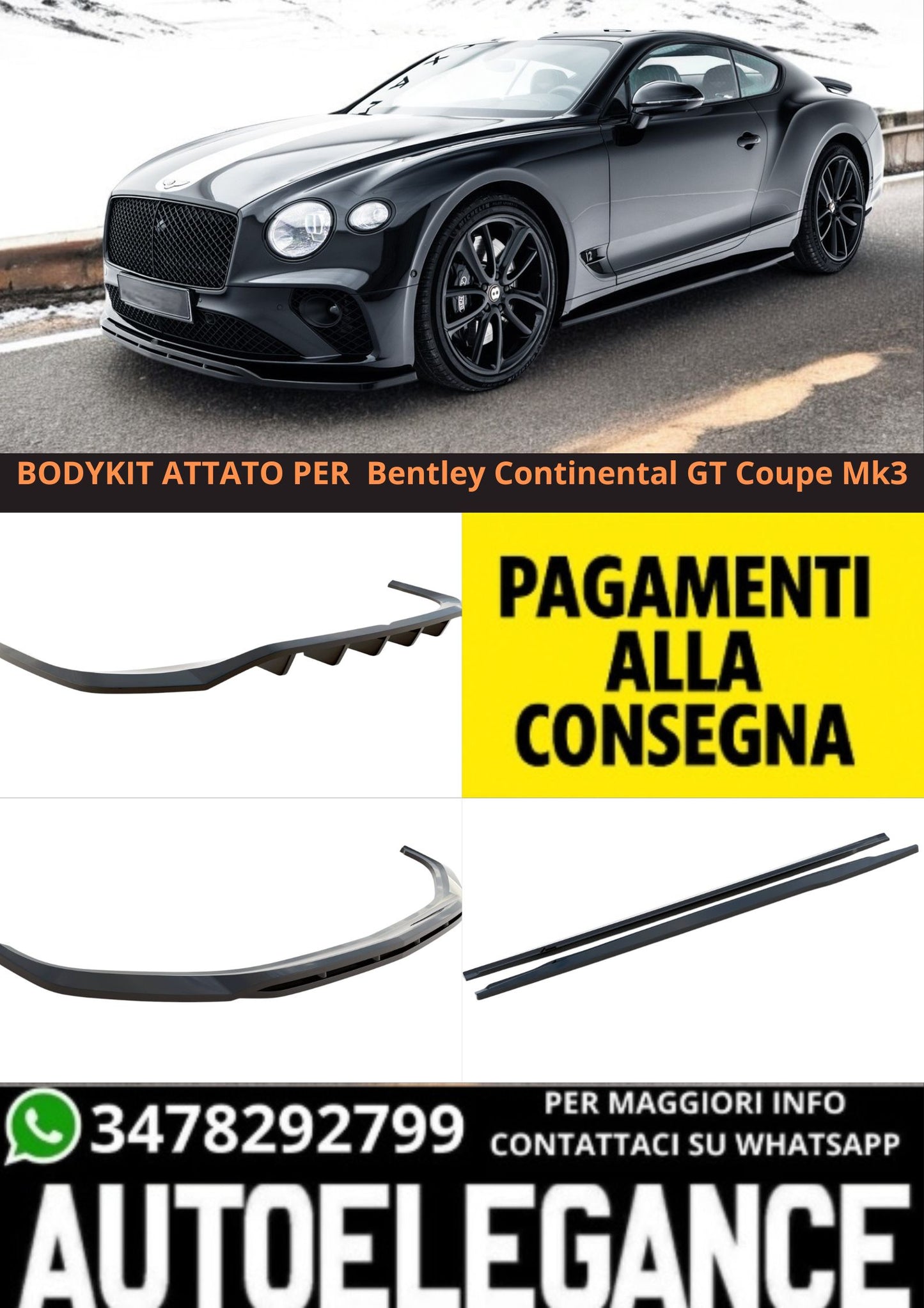 ⭐Bodukit Adatto Per  Bentley Continental GT Coupe Mk3⭐