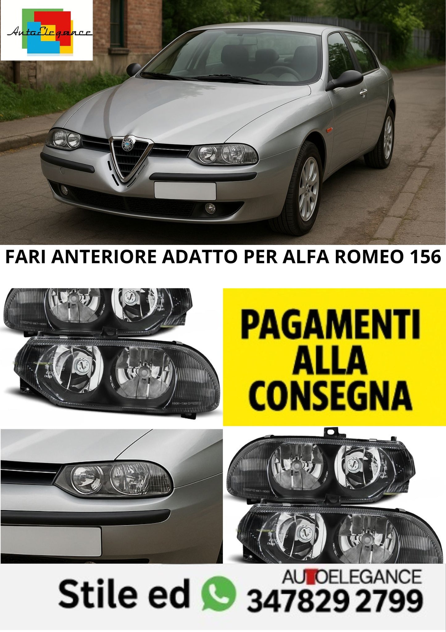 ⭐FARI ANTERIORE ADATTO PER ALFA ROMEO 156⭐