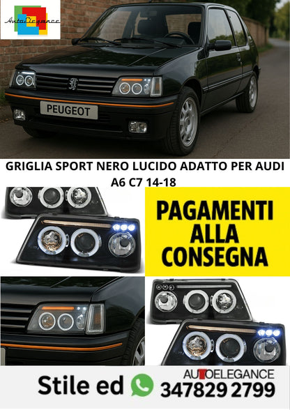 ⭐FARI ANTERIORI ANGEL EYES BLACK ADATTO PER PEUGEOT 205 09.83-10.96⭐