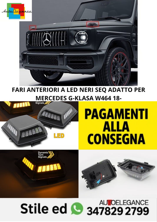 🤩FARI ANTERIORI A LED NERI SEQ ADATTO PER MERCEDES G-KLASA W464 18-🤩