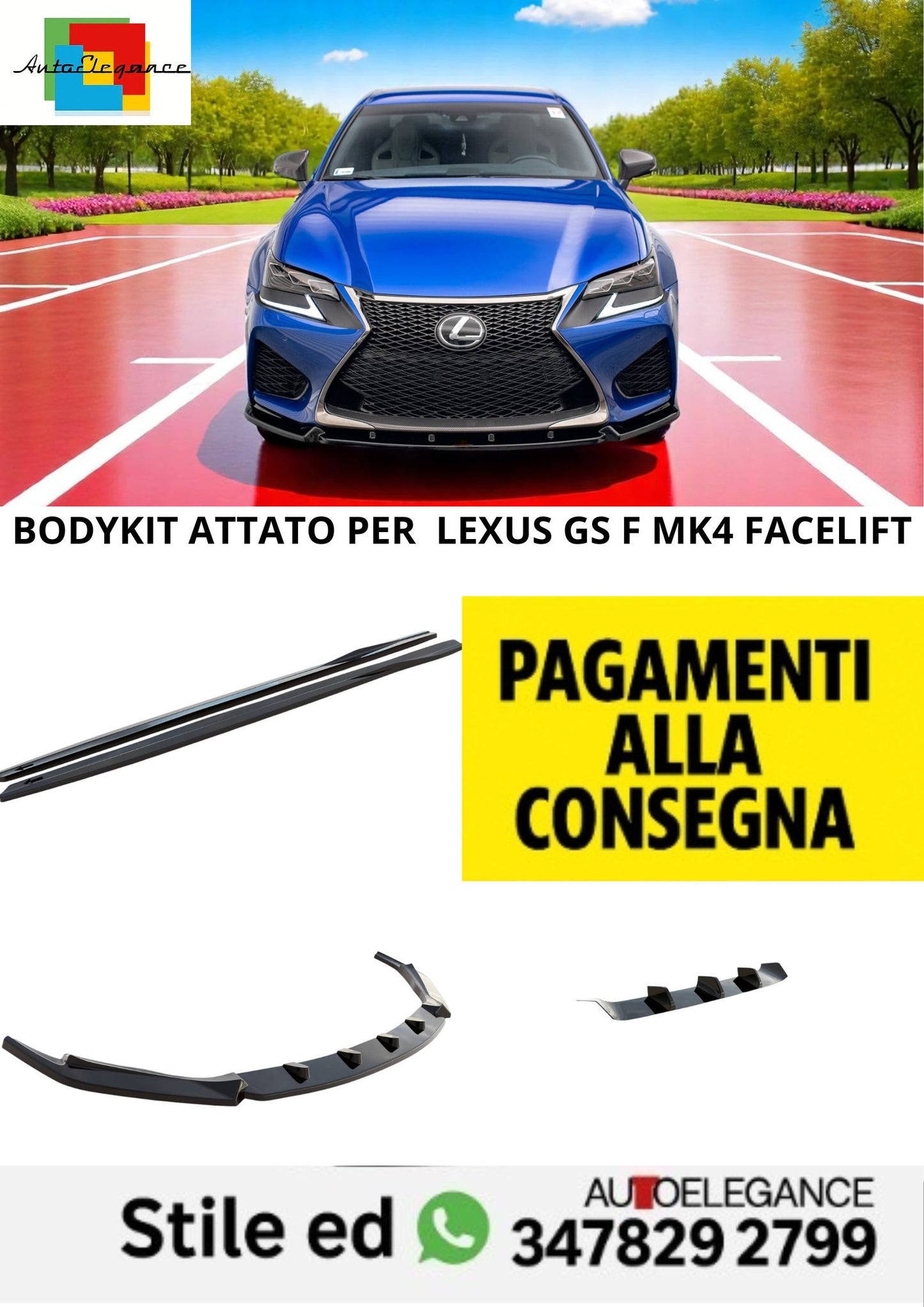 ⭐Bodykit V.1 Adatto Per  Lexus GS F Mk4 Facelift⭐