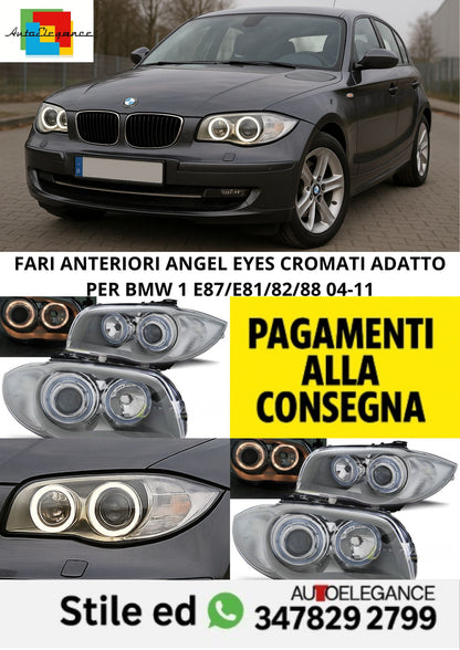 🤩FARI ANTERIORI ANGEL EYES CROMATI ADATTO PER BMW 1 E87/E81/82/88 04-11🤩