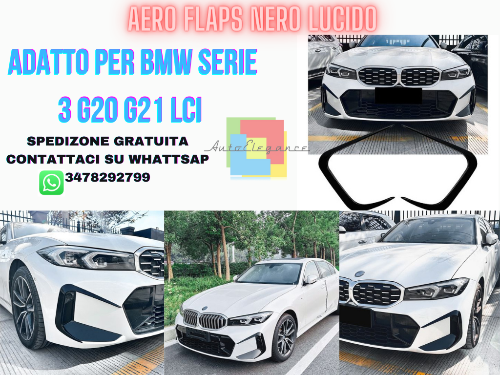 AERO FLAPS ADATTI PER BMW Serie 3 G20 G21 LCI dal 07/2022 con pacchetto M-Sport