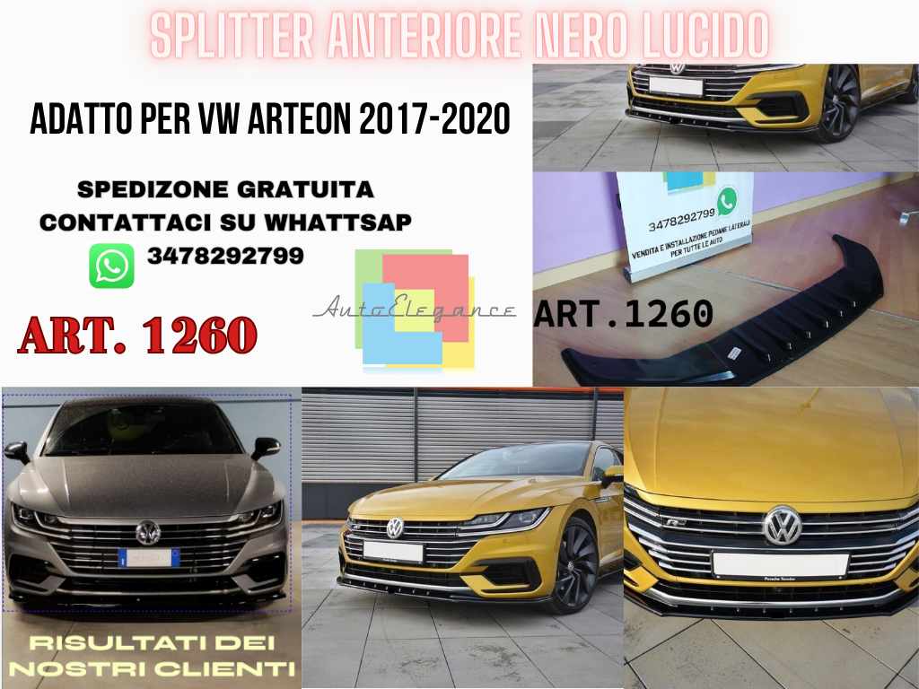 😍SPLITTER SUITABLE FOR✨VW ARTEON 2017-2020😍 RLINE GLOSSY BLACK