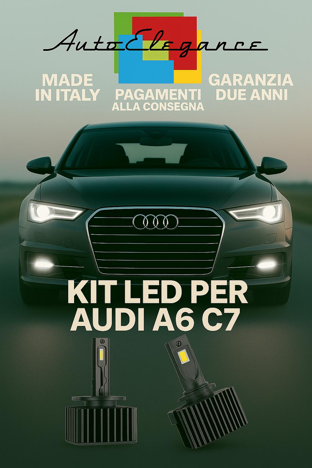 🔥 KIT LED D5S 6000K BIANCO CANBUS Anabbaglianti + Fendinebbia per Audi A6 C7 🔥