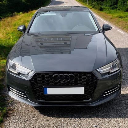 💥GRIGLIA RADIATORE RS4 LOOK ARGENTO ADATTO PER Audi A4 B9 2016 - 2019💥