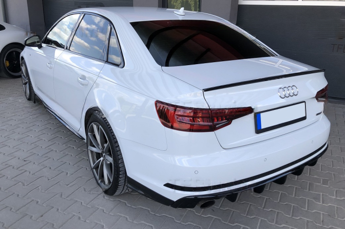 ❤️Diffusore Posteriore con Splitter Look Sportivo per Audi A4 B9 S-Line 2015–2❤️