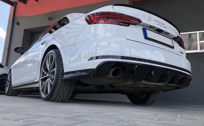 ❤️Diffusore Posteriore con Splitter Look Sportivo per Audi A4 B9 S-Line 2015–2❤️
