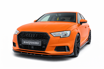 💫ART.9370 Splitter Nero Lucido per Audi A3 Sedan 8V Facelift 2016-2020💫