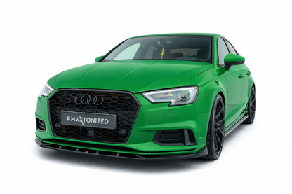 💫ART.9370 Splitter Nero Lucido per Audi A3 Sedan 8V Facelift 2016-2020💫