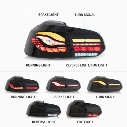 💎FANALI POSTERIORI ADATTI PER VW GOLF VI 2009-2013 NERO💎