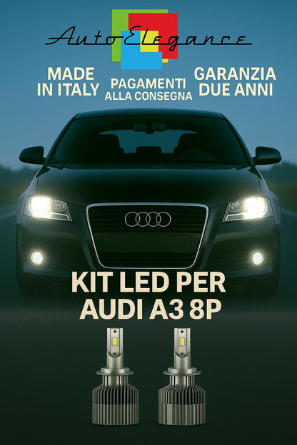 🔥 KIT LED D1S 6000K BIANCO Anabbaglianti + Fendinebbia per Audi A3 8P 🔥