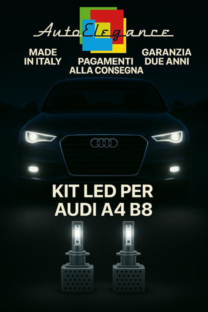 🔥 KIT LED D3S 6000K BIANCO CANBUS Anabbaglianti + Fendinebbia per AUDI A4 B8 🔥