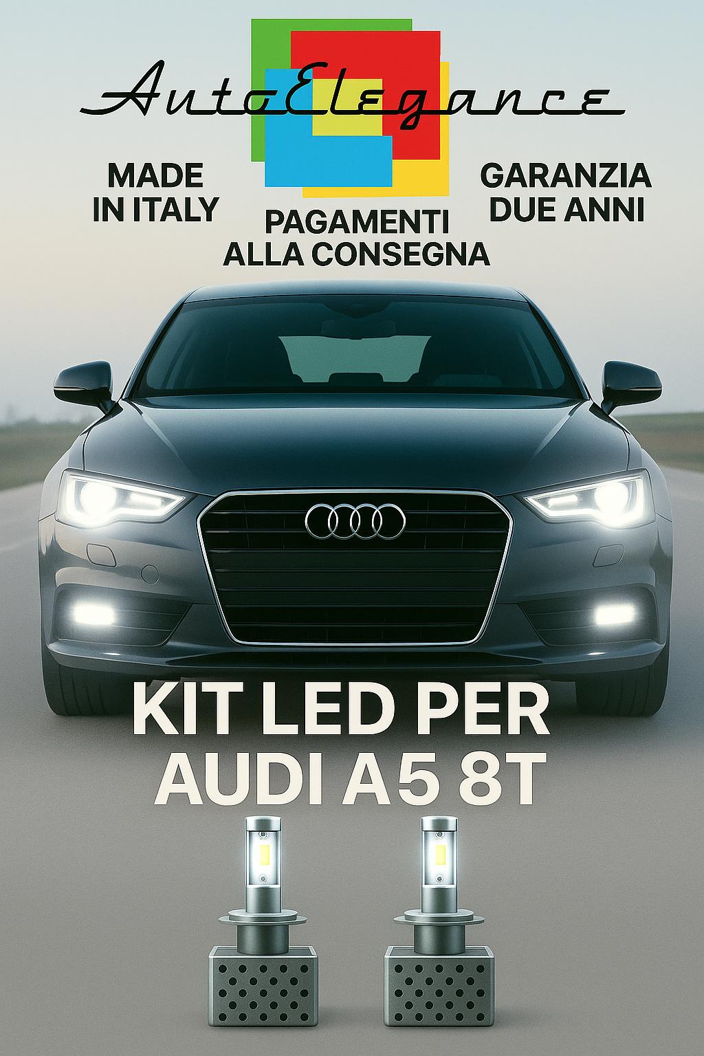 🔥 KIT LED D3S 6000K BIANCO CANBUS Anabbaglianti + Fendinebbia per Audi A5 8T 🔥