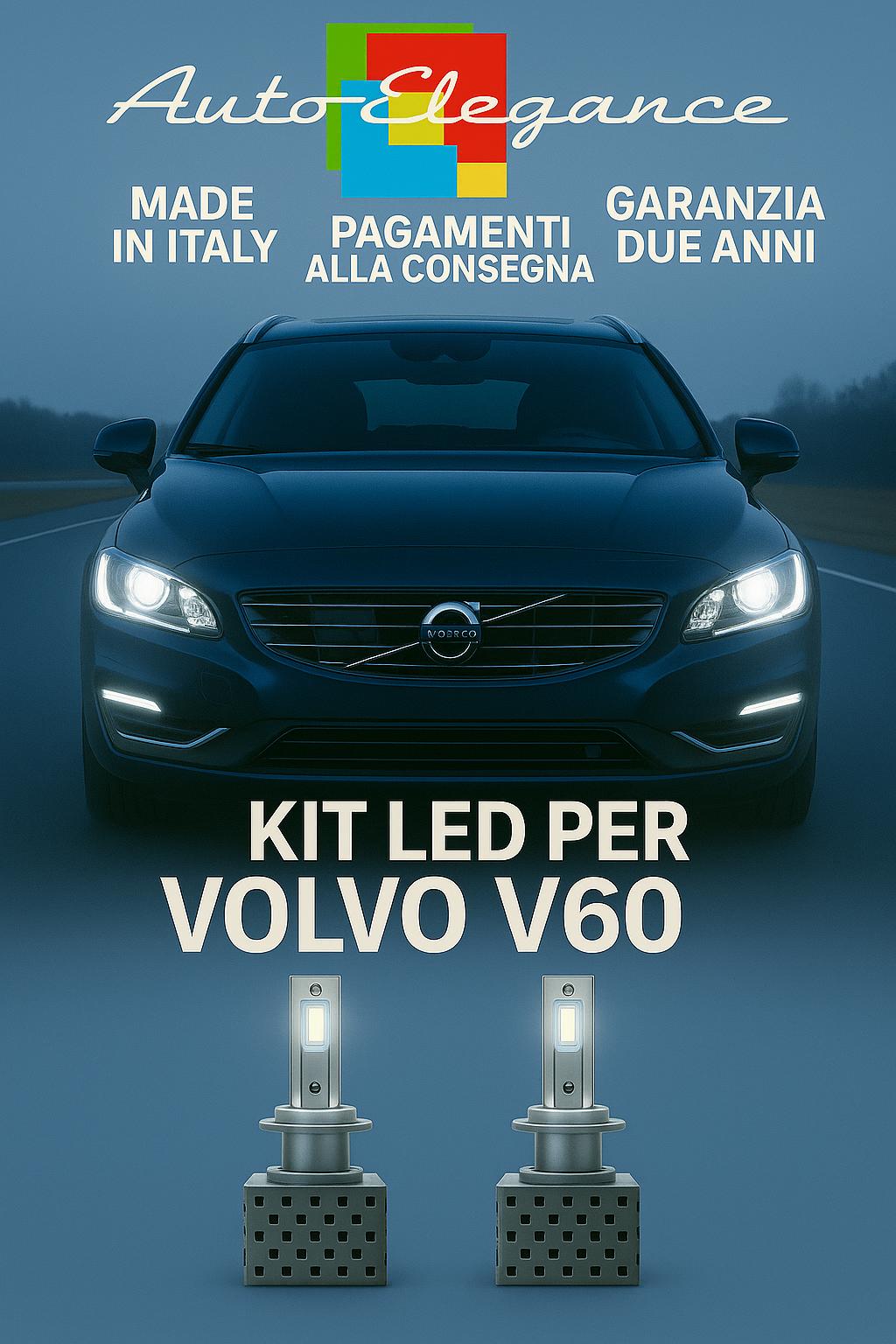 🔥KIT LED D3S 6000K BIANCO CANBUS Anabbaglianti + Fendinebbia per Volvo V60 🔥