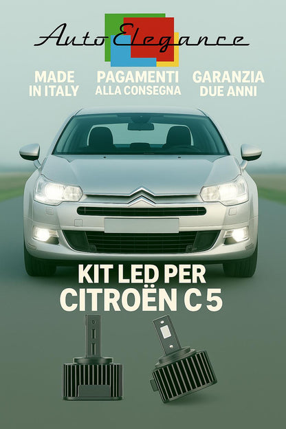 🔥 KIT LED D1S 6000K BIANCO Anabbaglianti + Fendinebbia per Citroën C5 🔥