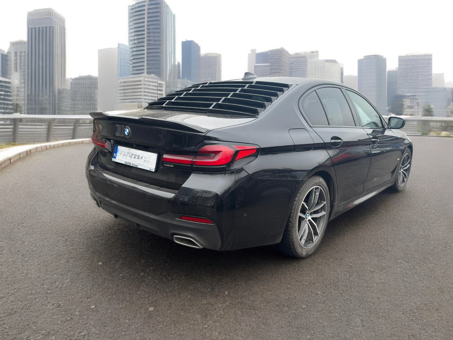 ✌️😎WINDOWS LOUVER POSTERIORE ADATTO PER BMW G30 ABS NERO LUCIDO 😎✌️