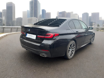 ✌️😎WINDOWS LOUVER POSTERIORE ADATTO PER BMW G30 ABS NERO LUCIDO 😎✌️