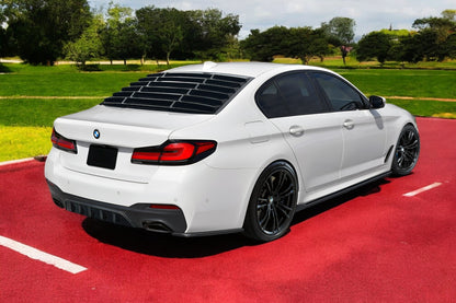 ✌️😎WINDOWS LOUVER POSTERIORE ADATTO PER BMW G30 ABS NERO LUCIDO 😎✌️