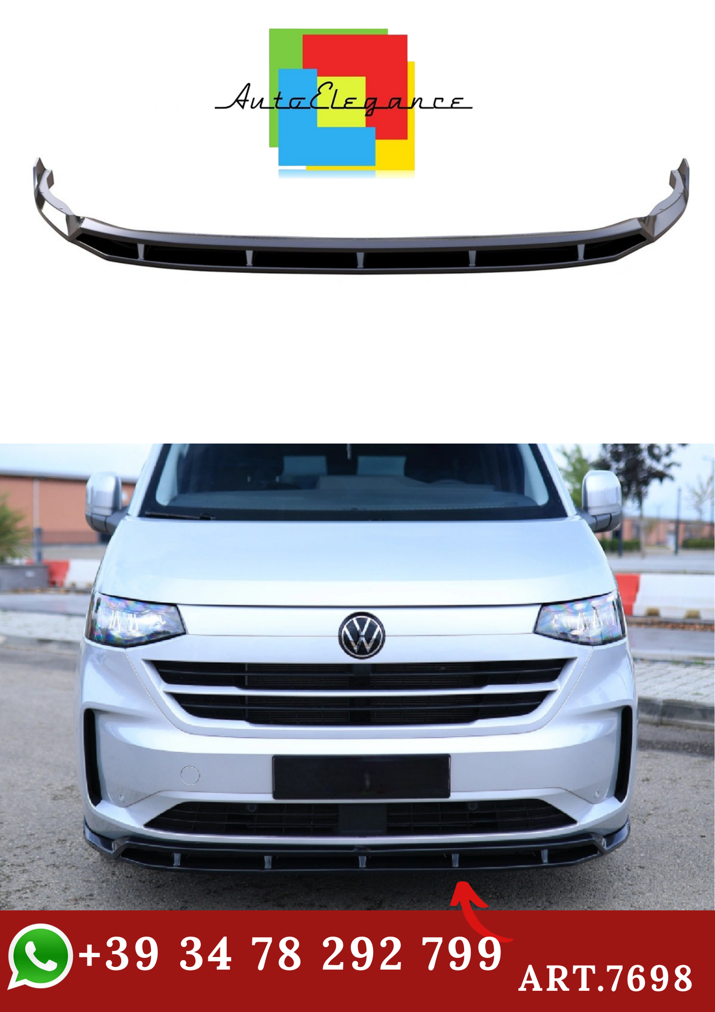 🔥ART.7698 SPLITTER ANTERIORE ADATTO PER VW TRANSPORTER T7 (2022+)🔥