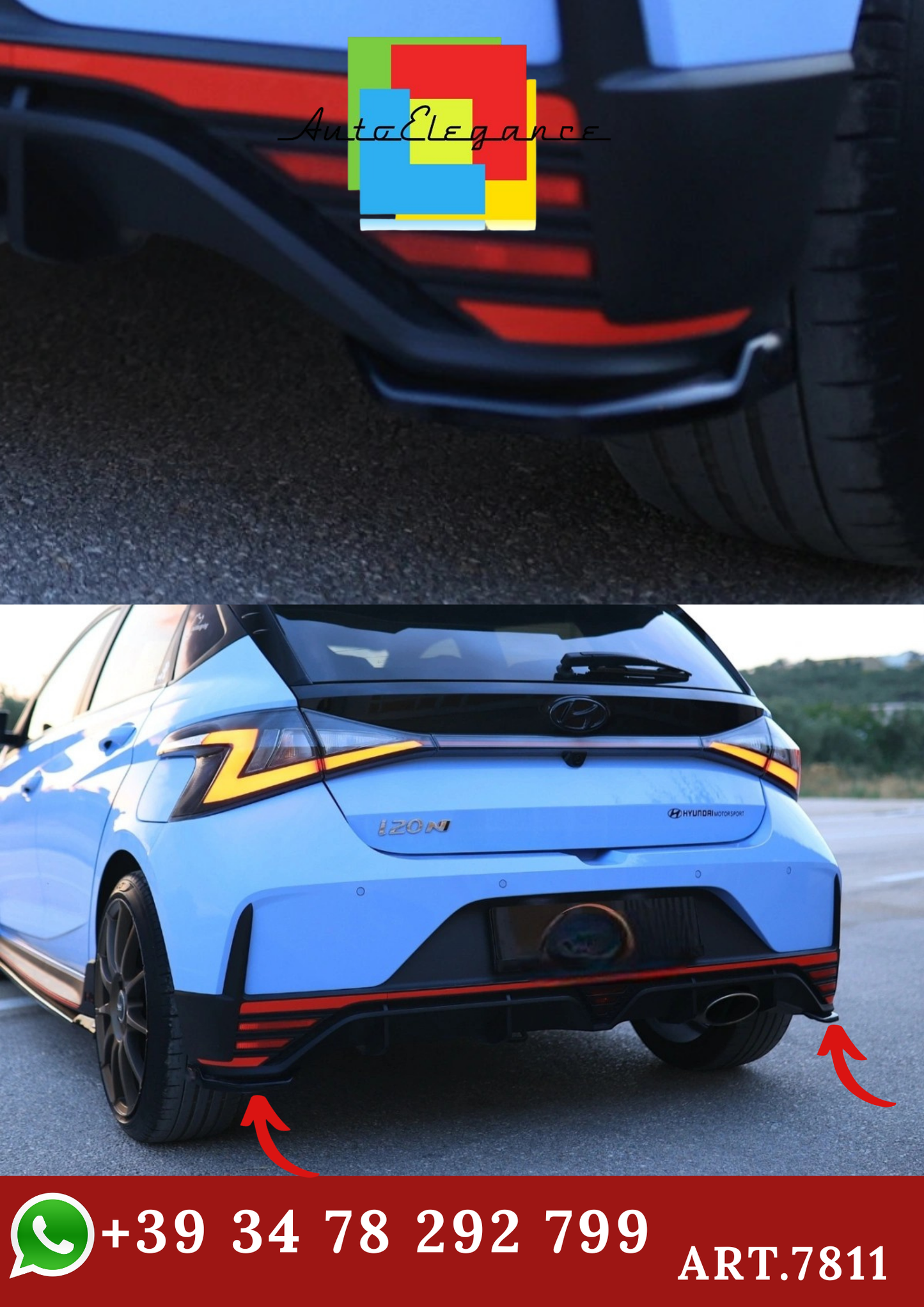 🔥ART.7811 FLAP POSTERIORE ADATTO PER HYUNDAI i20N (2020-2024) 🔥